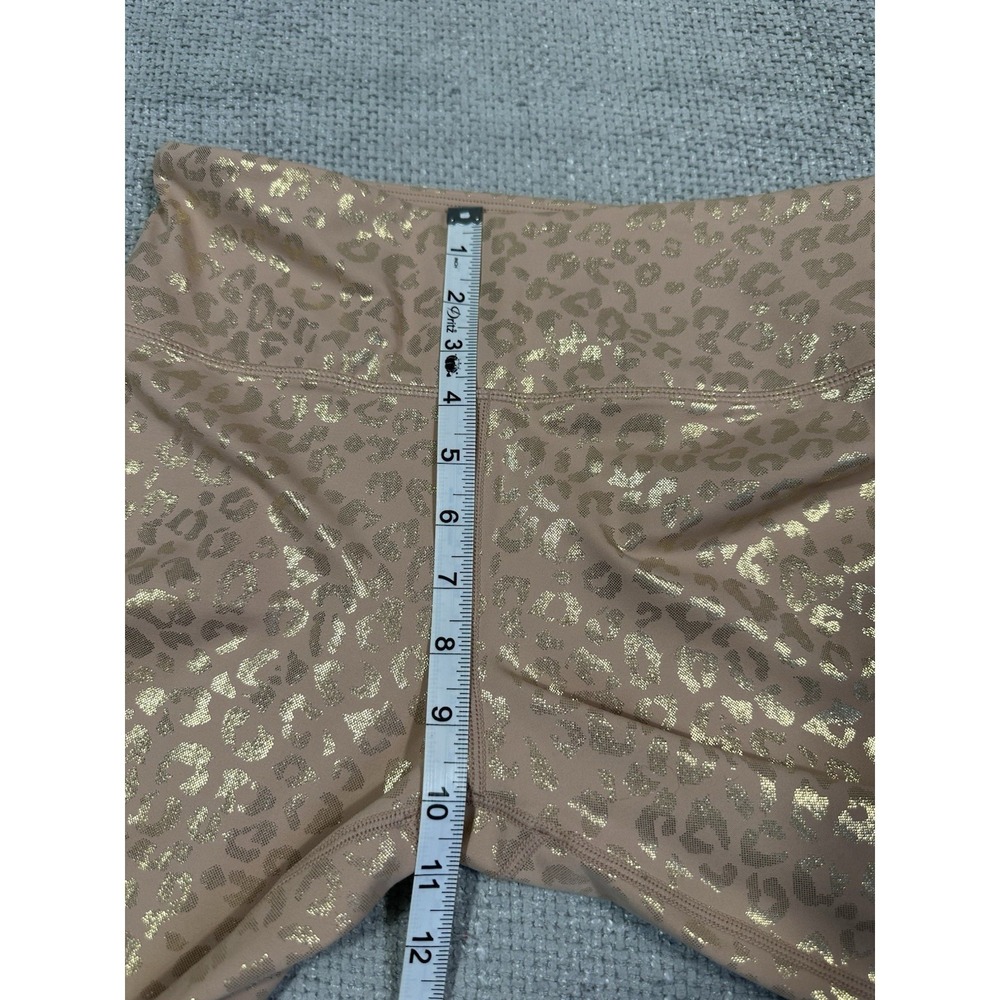 Zyia Active Leggings Womens 8-10 Pink Gold Metallic Leopard Print Activewear - Picture 7 of 9